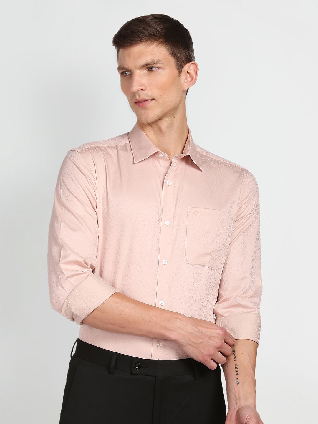 

Arrow Micro Ditsy Printed Pure Cotton Formal Shirt, Pink