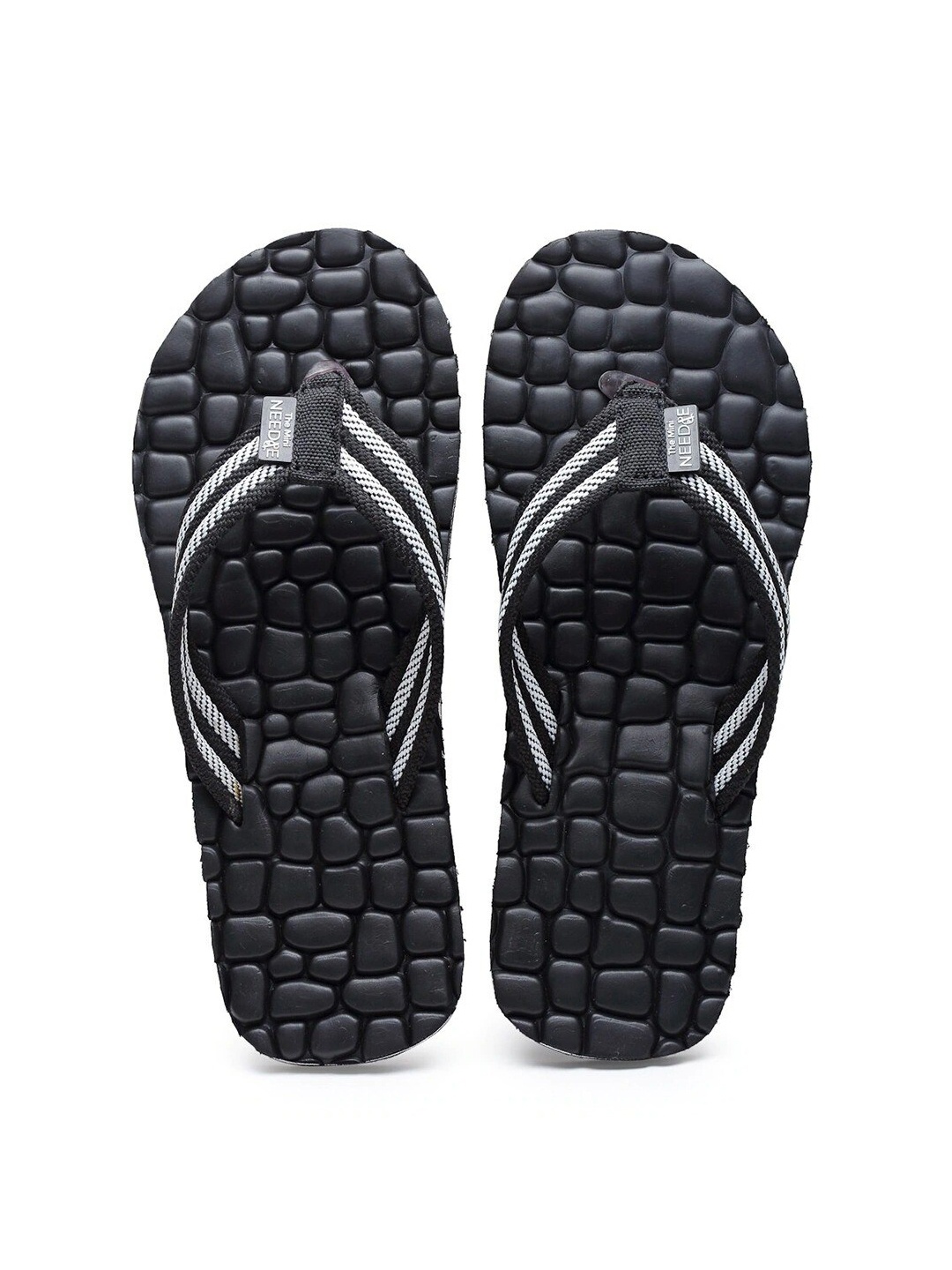 

The Mini NEEDLE Men Striped Thong Flip-Flops, Black