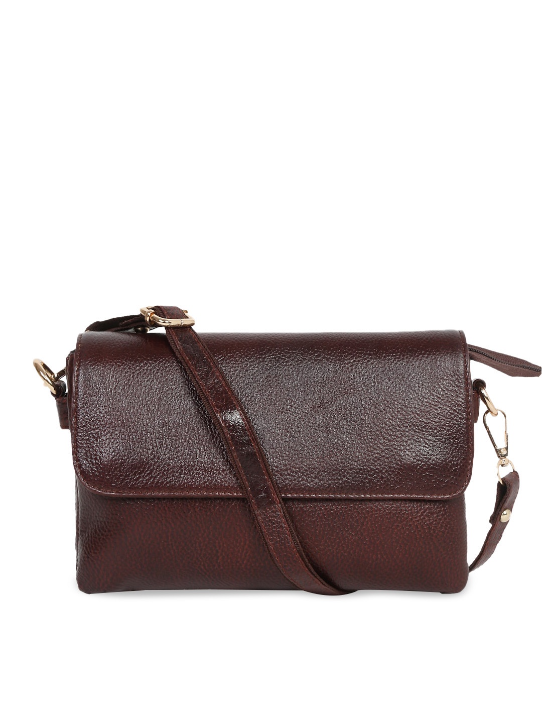 

Teakwood Leathers Textured Leather Structured Sling Bag, Brown