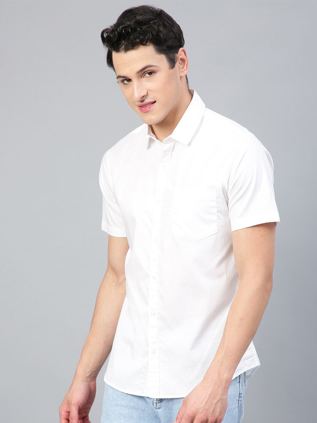 

FTX Standard Spread Collar Pure Cotton Shirt, White