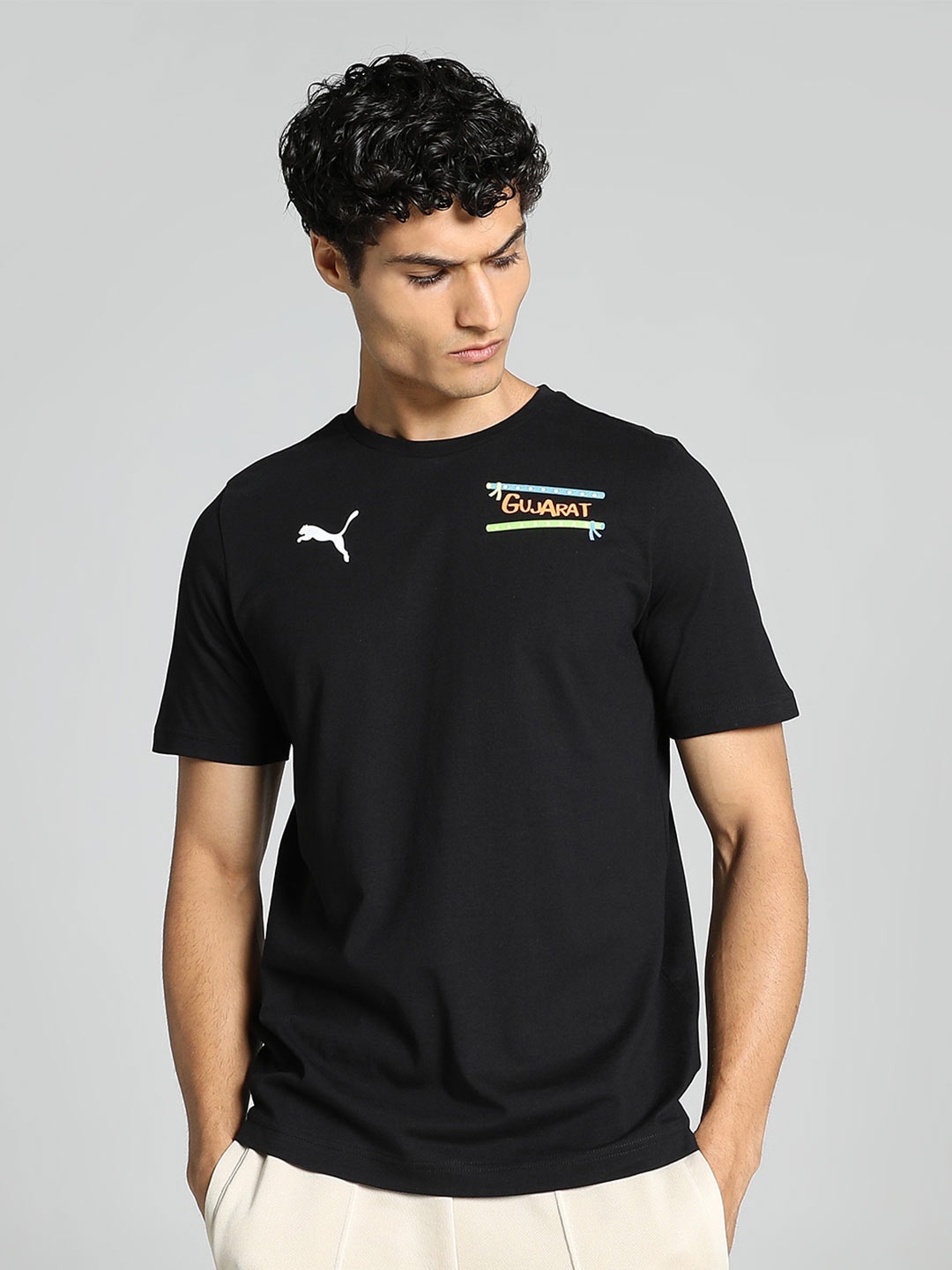 

Puma Gujarat City-Printed Cotton T-Shirt, Black