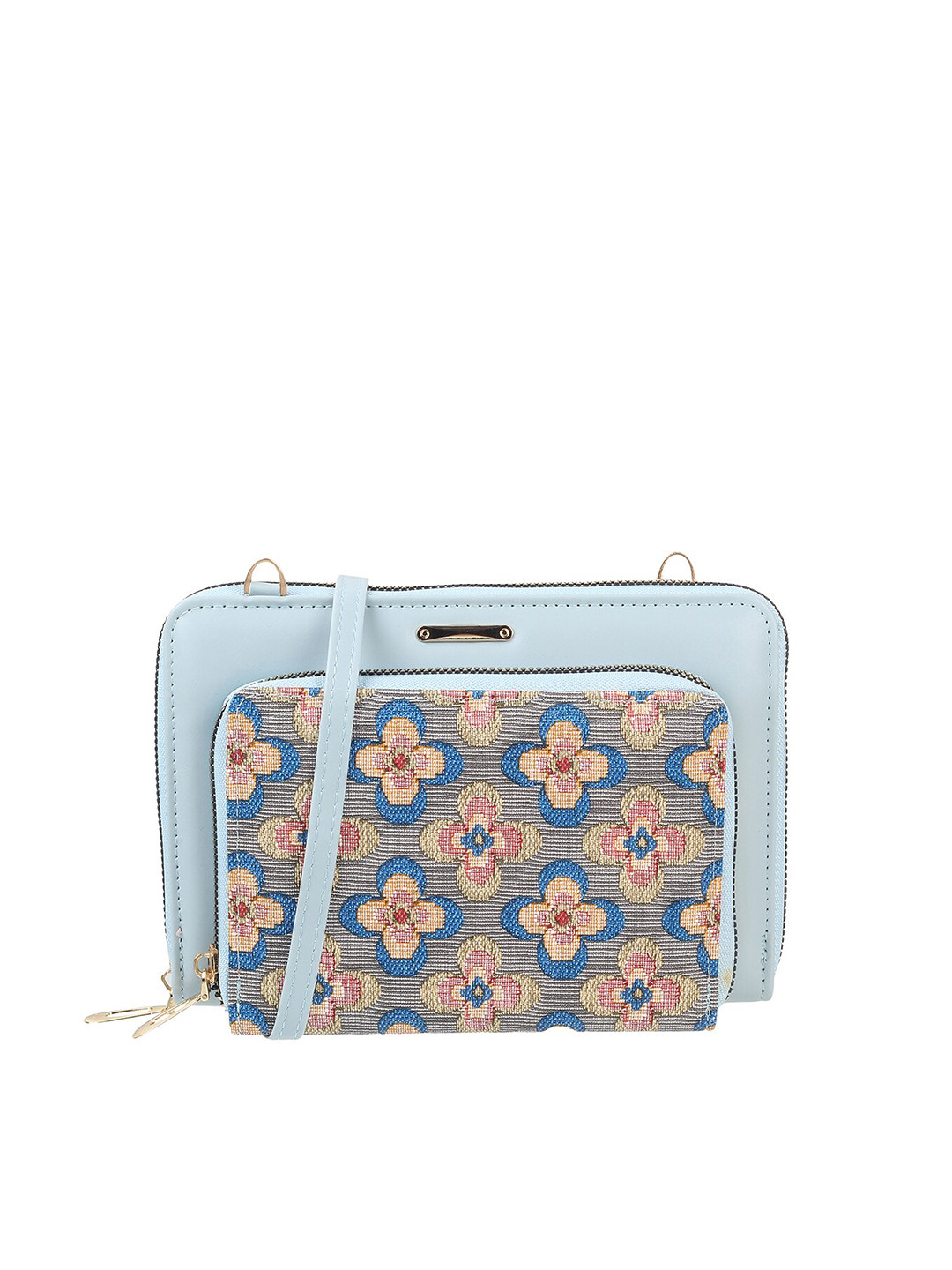 

WALKWAY by Metro Women Floral Printed Zip Around Wallet, Blue