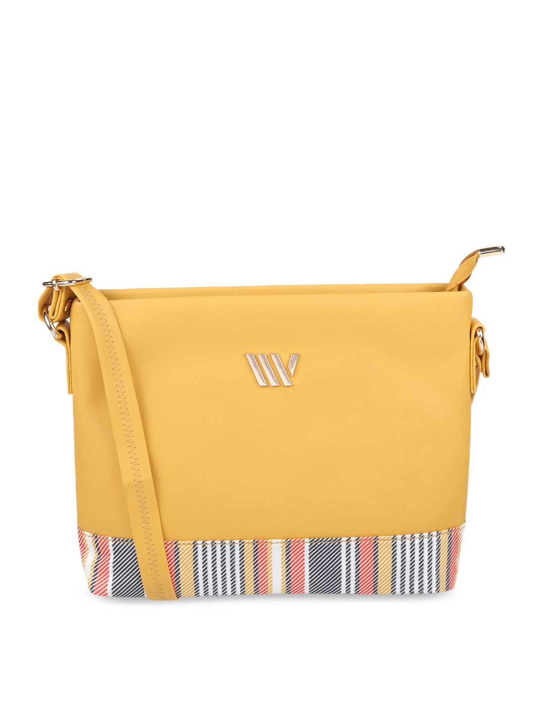 

WALKWAY by Metro Women Striped Swagger Sling Bag, Yellow