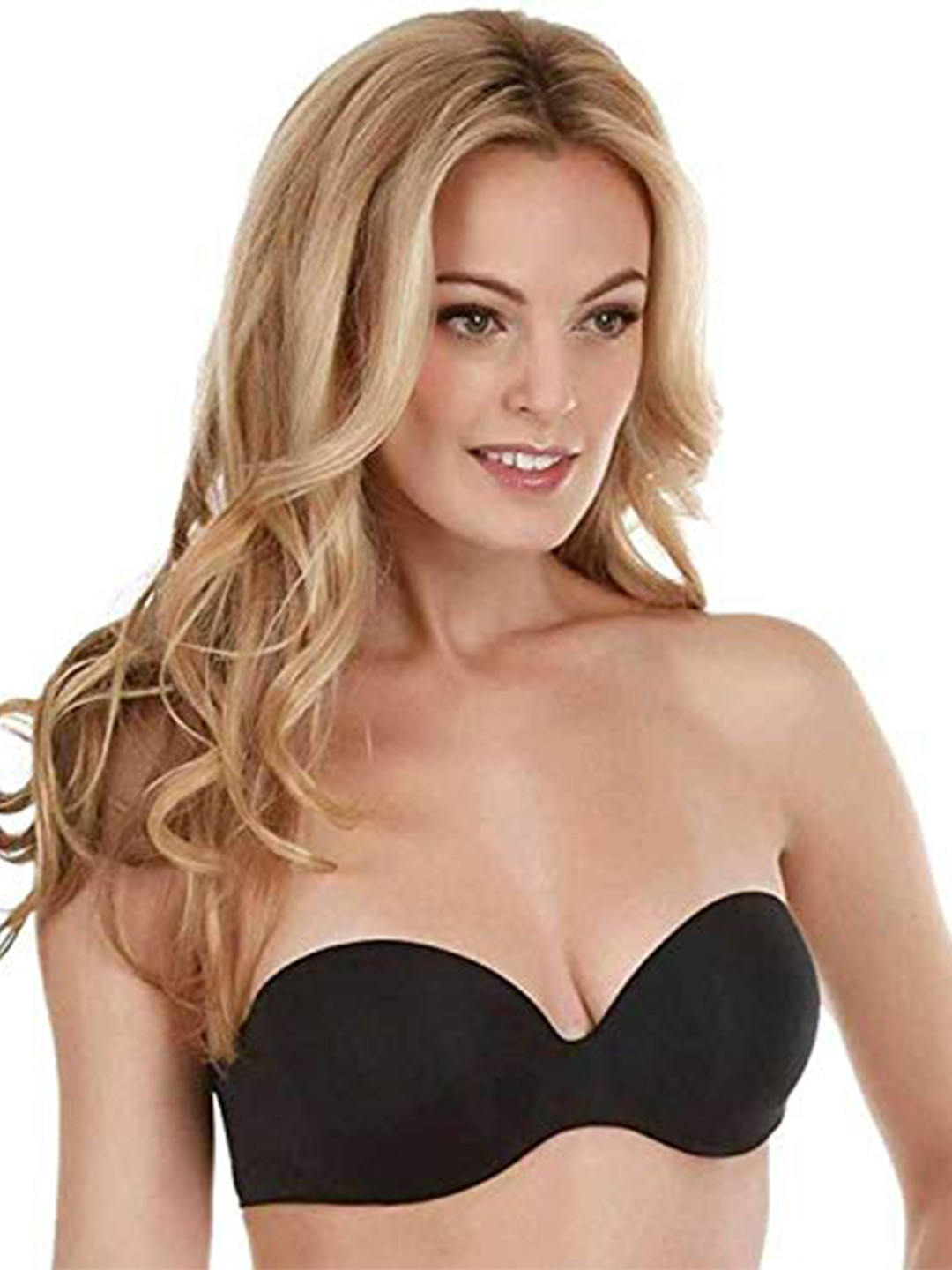 

BRACHY Medium Coverage Underwired Heavily Padded All Day Comfort Seamless Balconette Bra, Black