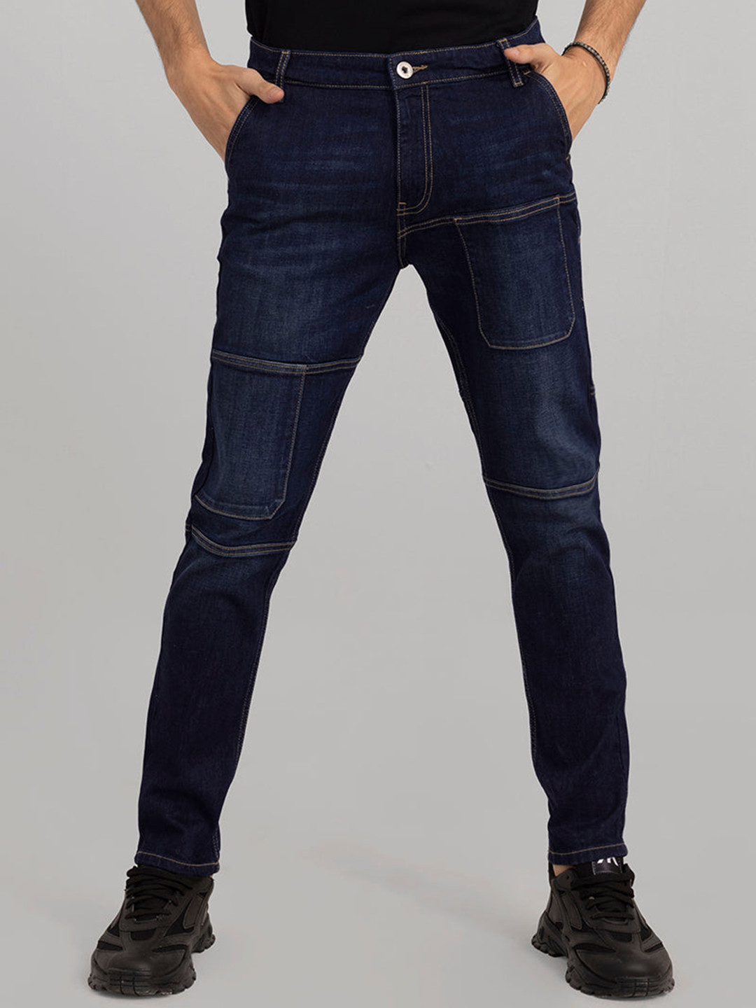 

Snitch Men Skinny Fit Low Distress Stretchable Cotton Jeans, Blue