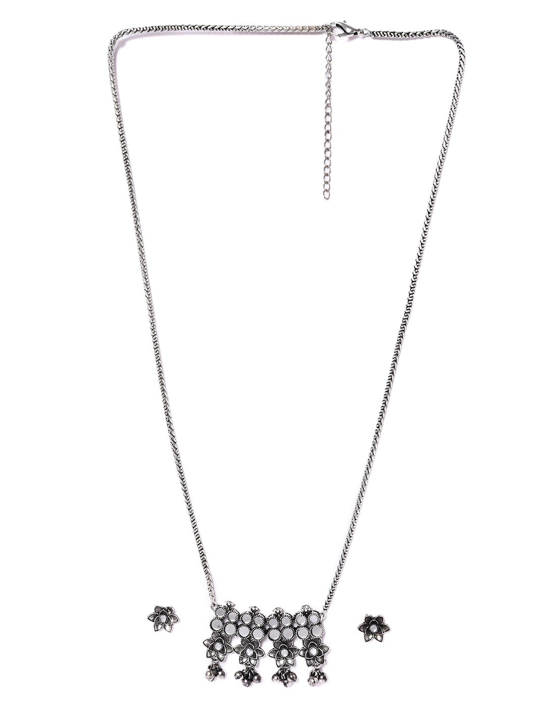 

W Silver-Plated AD Studded Jewellery Set