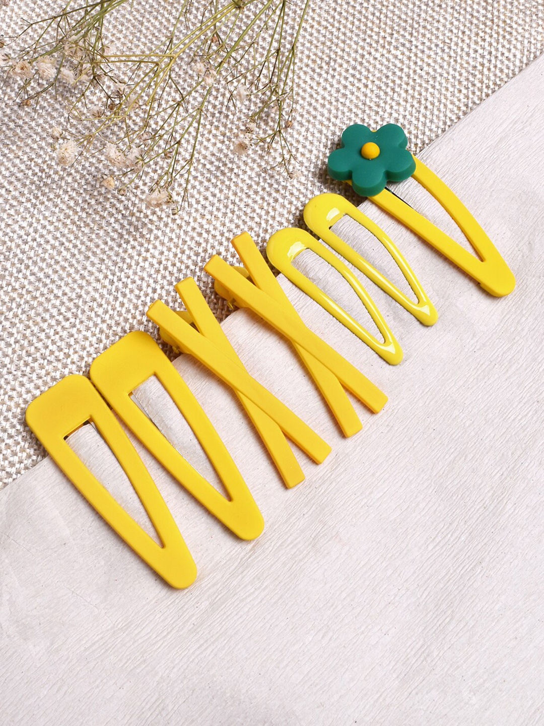 

JOKER & WITCH Women 7Pcs Tic Tac Hair Clip, Yellow