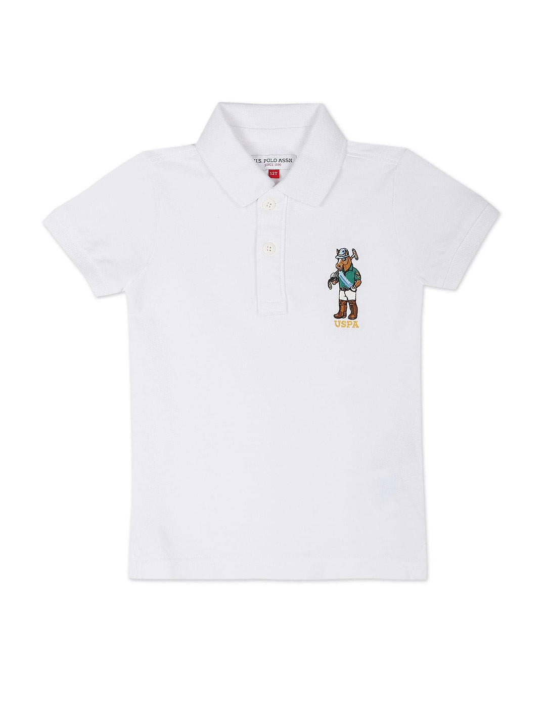 

U.S. Polo Assn. Kids Boys Polo Collar Pure Cotton T-shirt, White