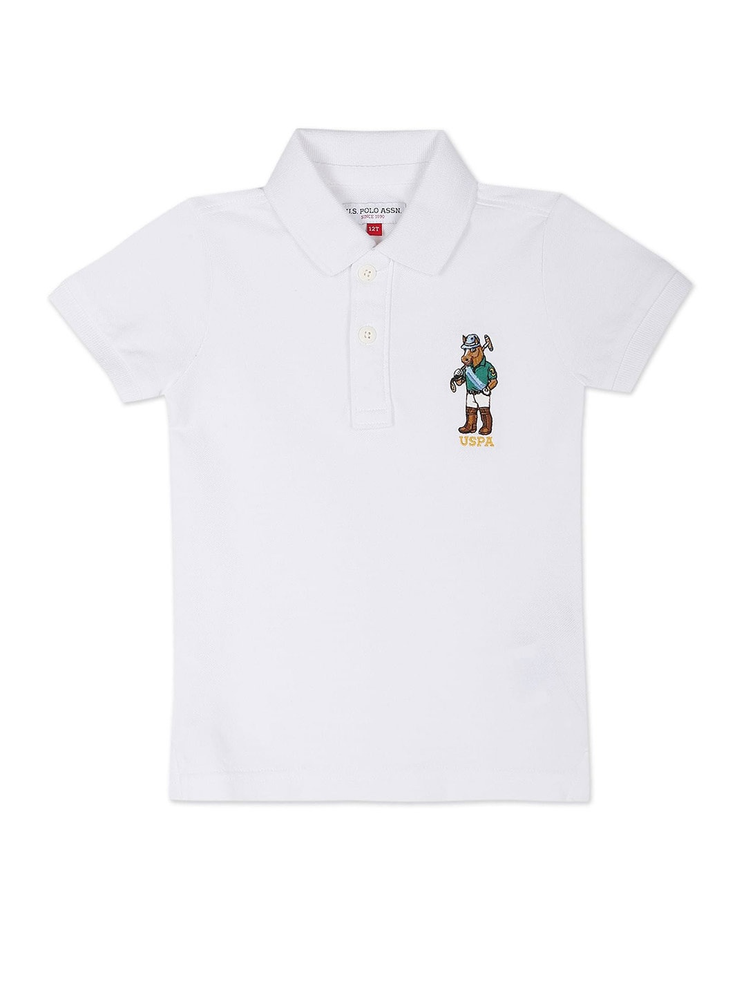 

U.S. Polo Assn. Kids Boys Polo Collar Pure Cotton T-shirt, White