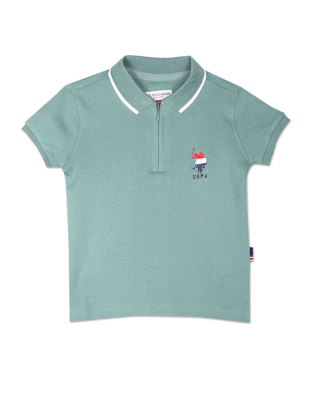 

U.S. Polo Assn. Kids Boys Polo Collar Pure Cotton T-shirt, Sea green