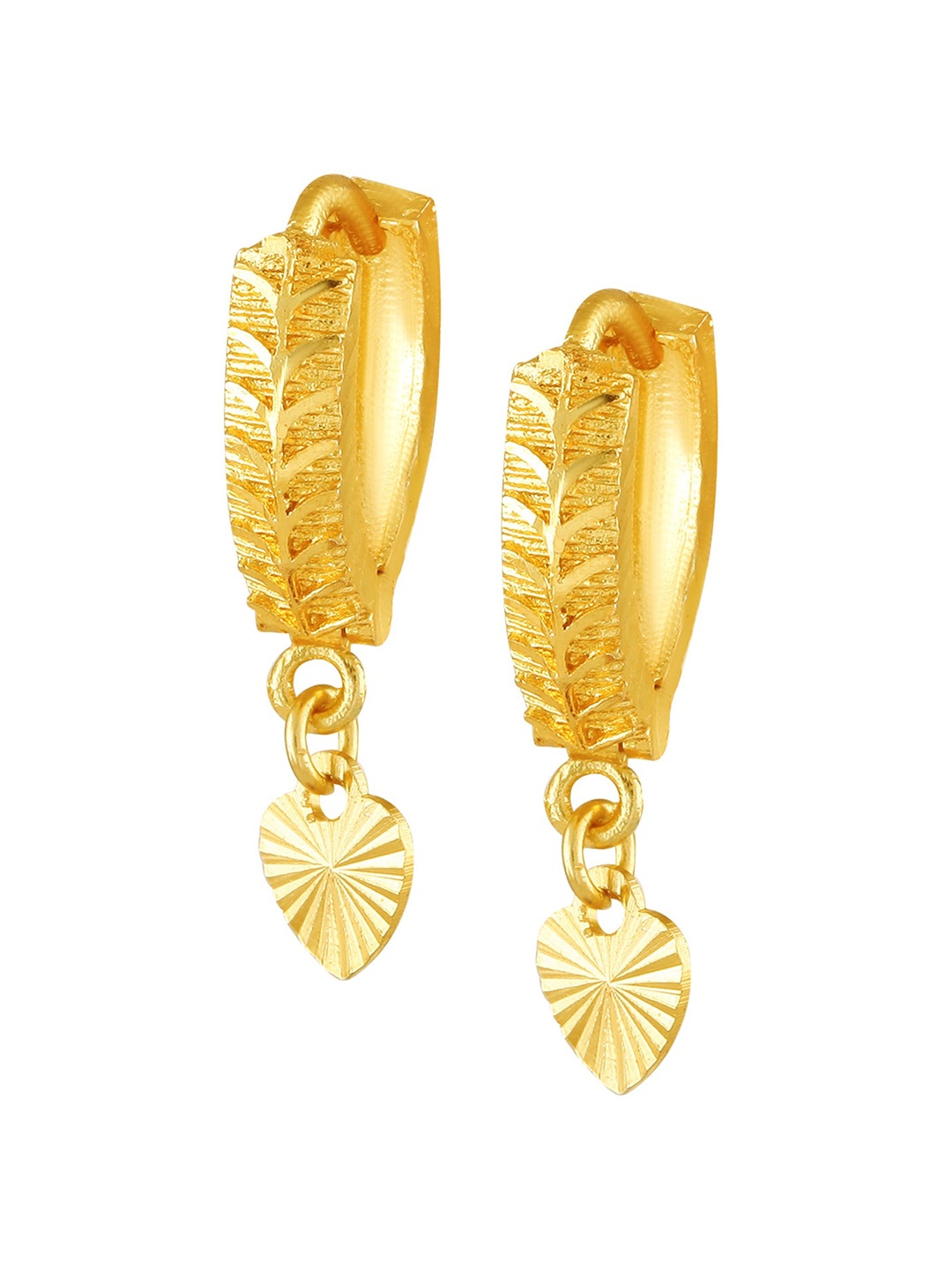 

Vighnaharta Gold-Plated Floral Hoop Earrings