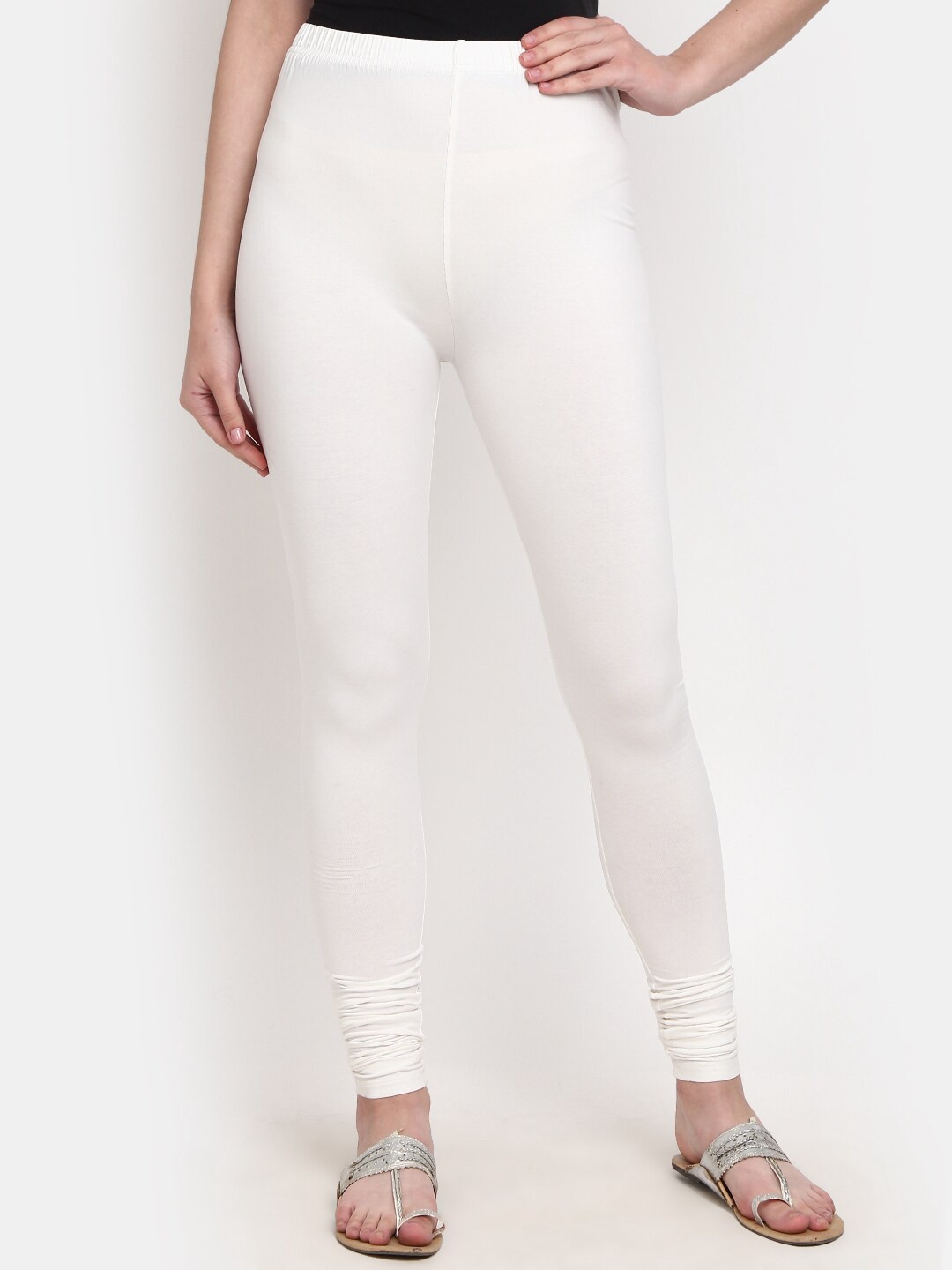 

V-mart Women Chudidar Length Cotton Leggings, White