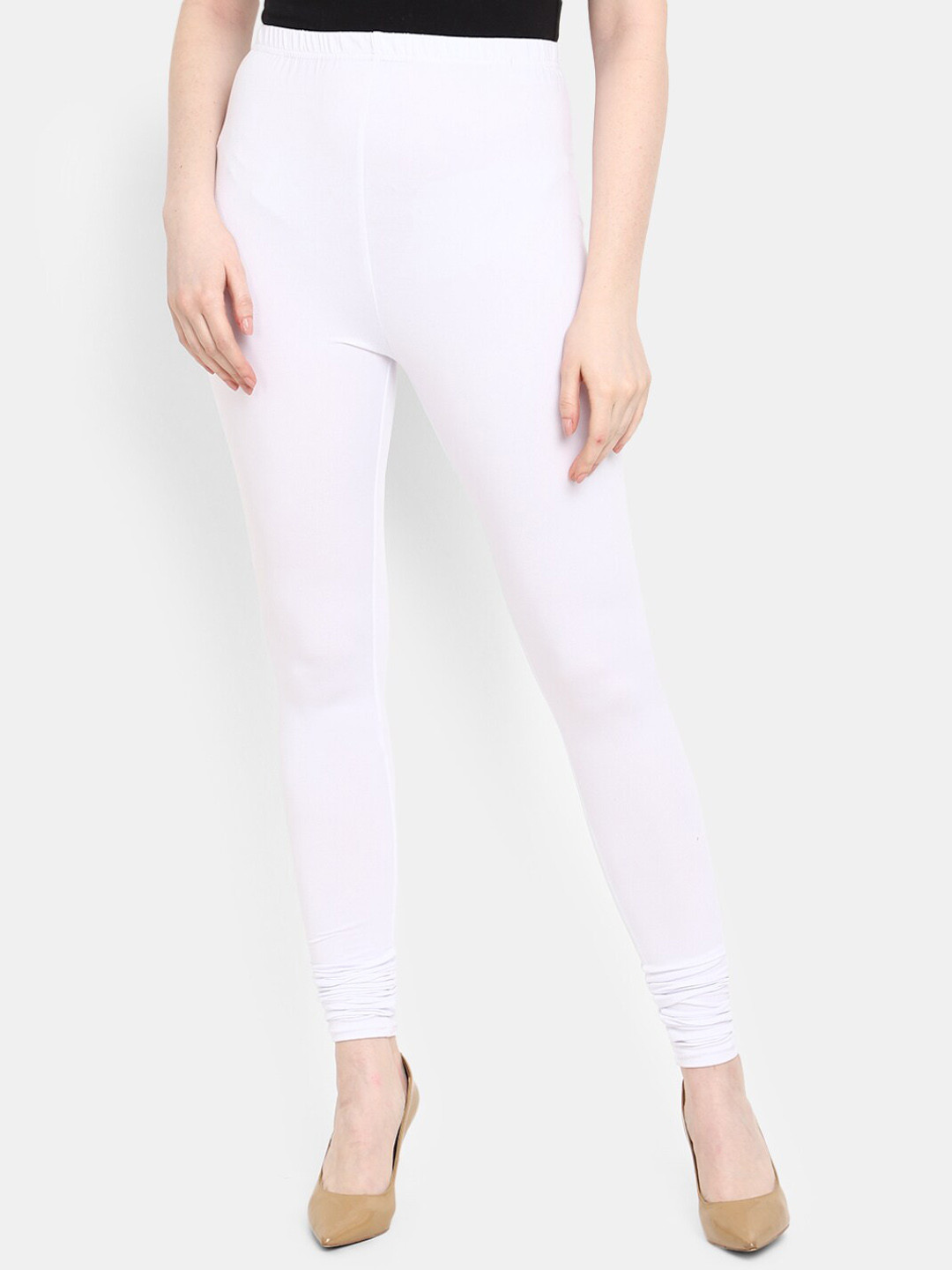 

V-Mart Women Churidar Length Leggings, White