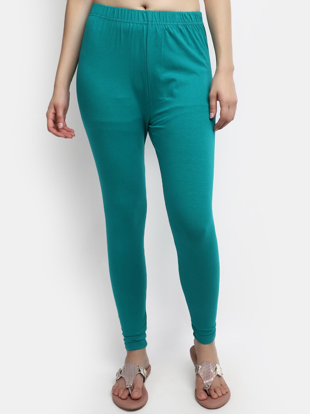 

V-mart Women Chudidar Length Cotton Leggings, Green