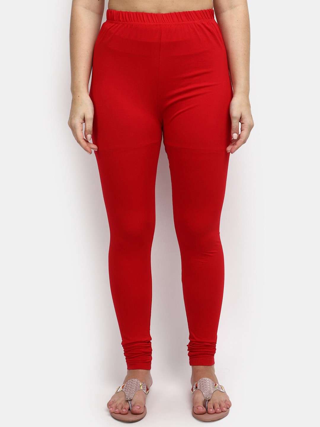 

V-Mart Women Churidar Length Cotton Leggings, Red