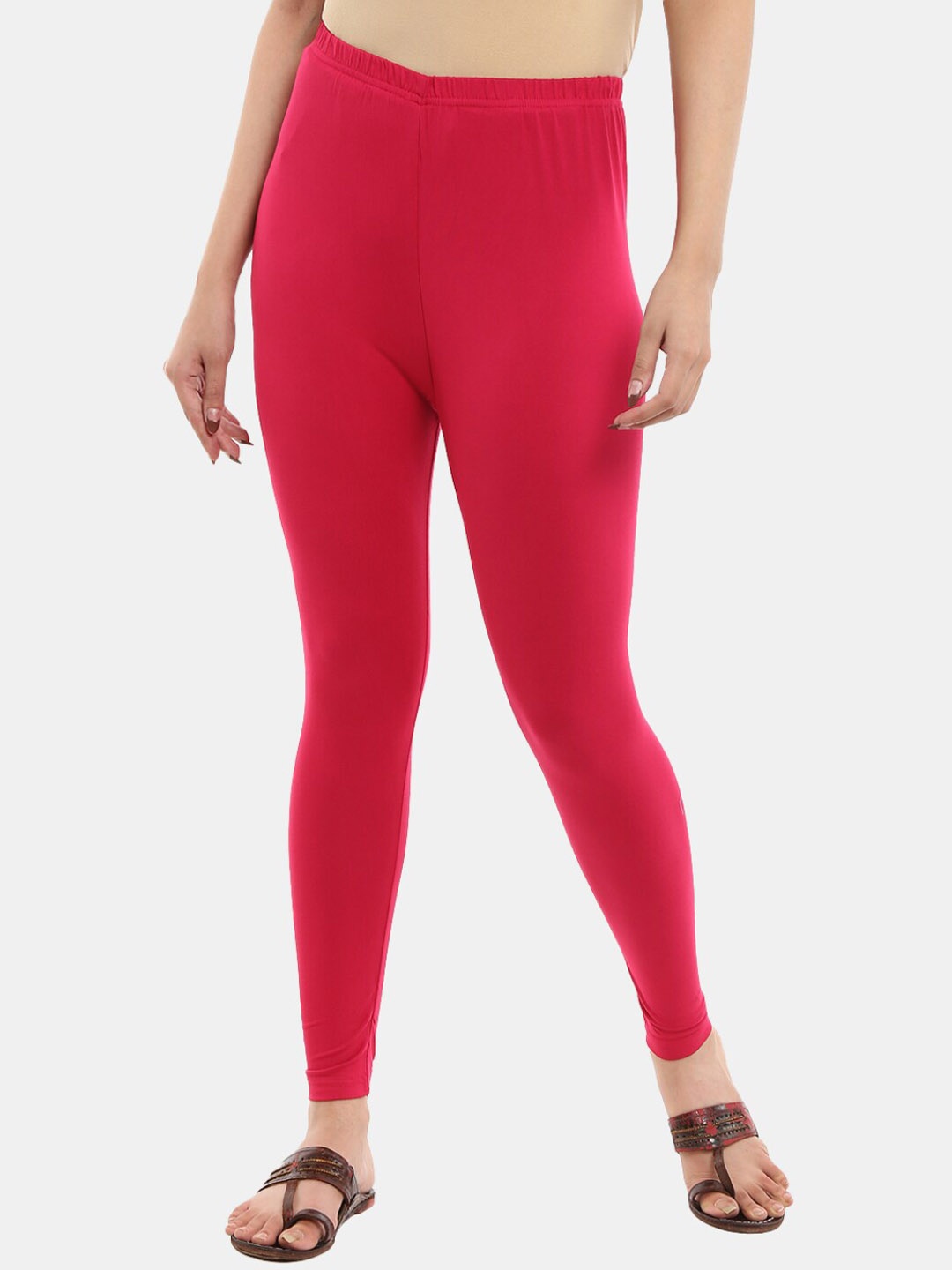 

V-Mart Women Ankle-Length Cotton Leggings, Pink