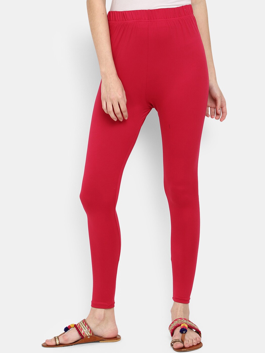 

V-Mart Women Ankle-Length Leggings, Red