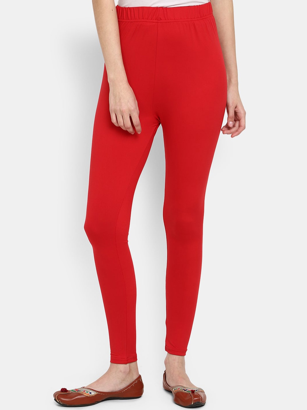 

V-Mart Women Ankle-Length Leggings, Red