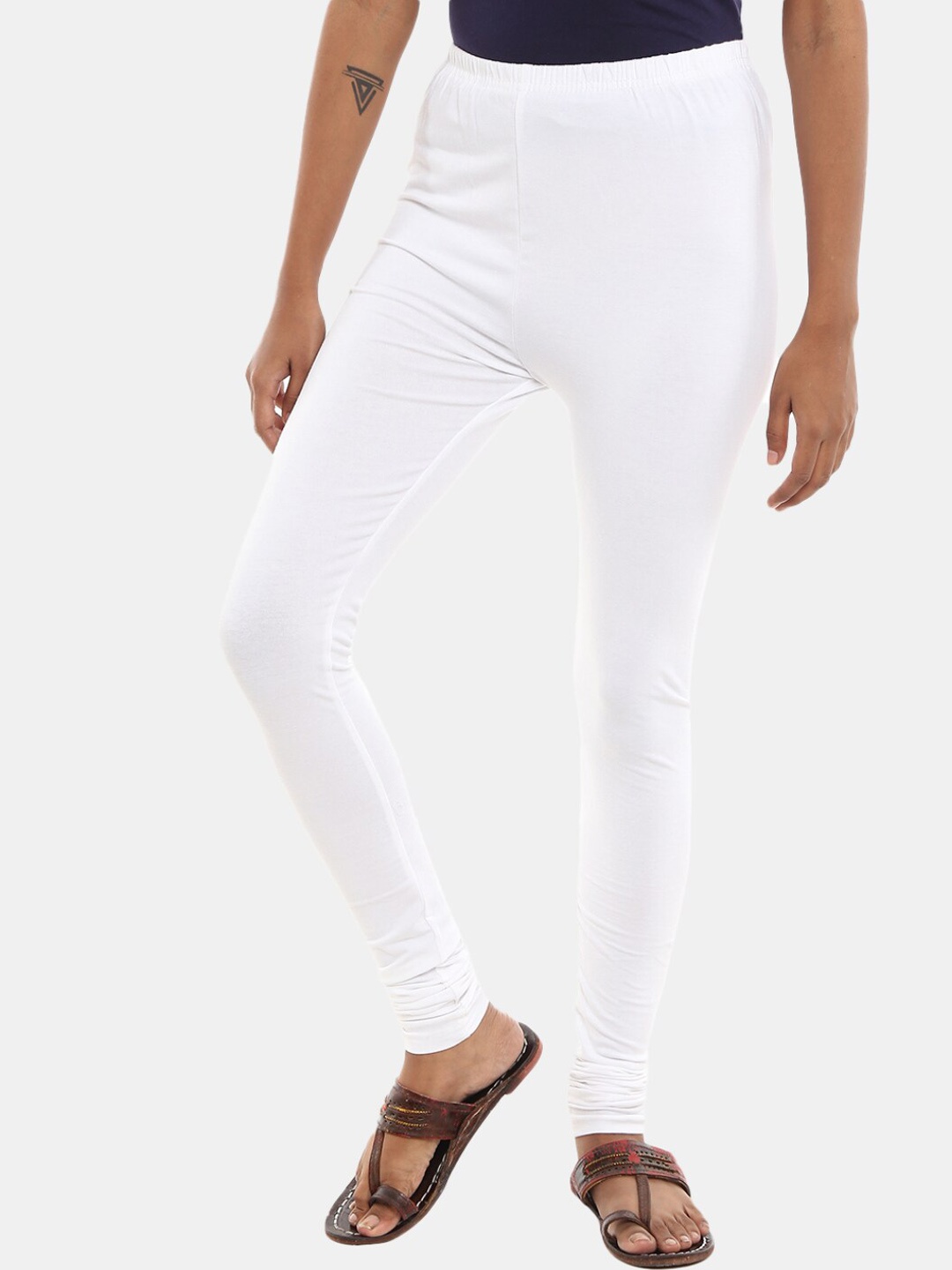 

V-mart Women Chudidar Length Leggings, White