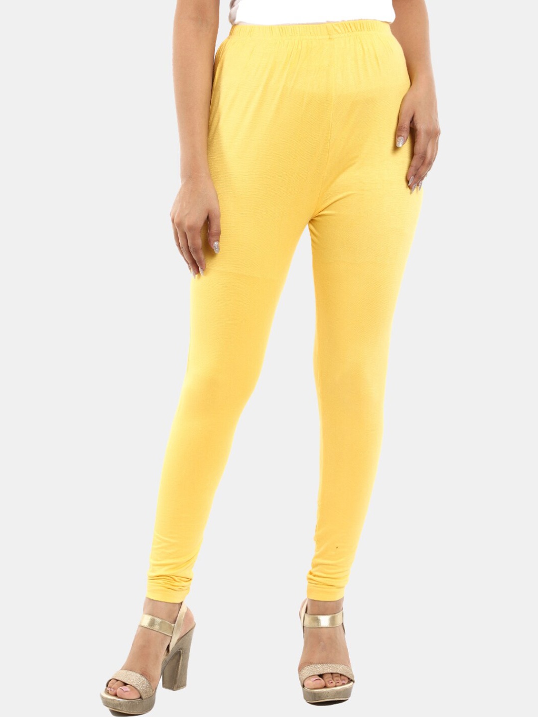 

V-mart Women Chudidar Length Leggings, Gold