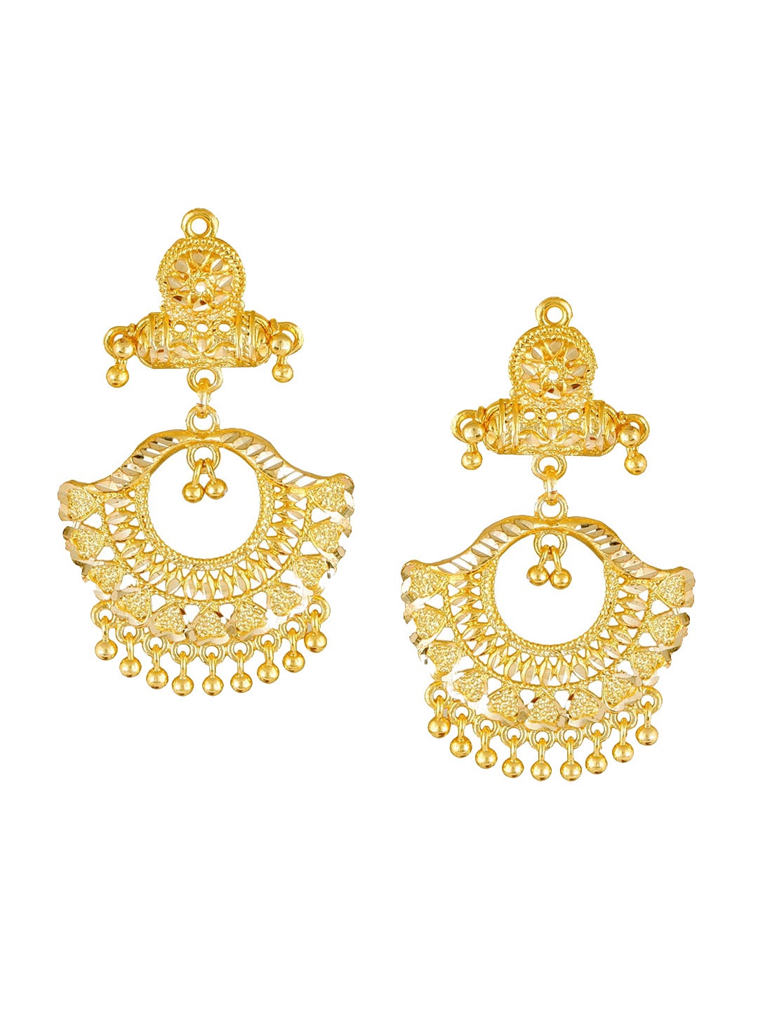 

Vighnaharta Gold-Plated Floral Drop Earrings