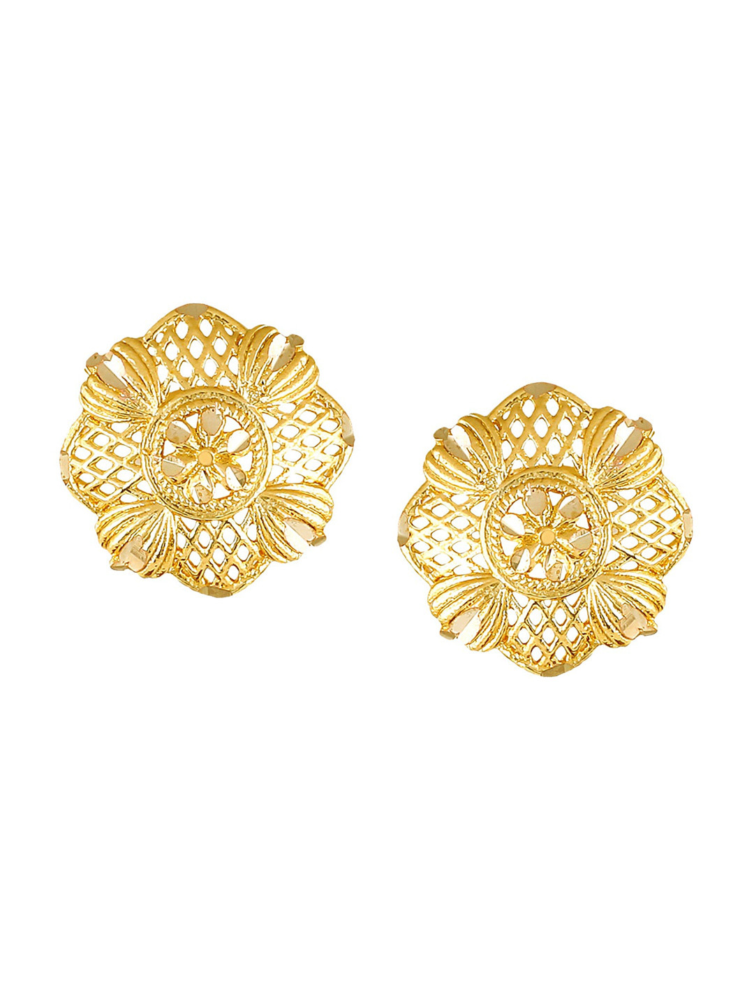 

Vighnaharta Gold-Plated Floral Drop Earrings