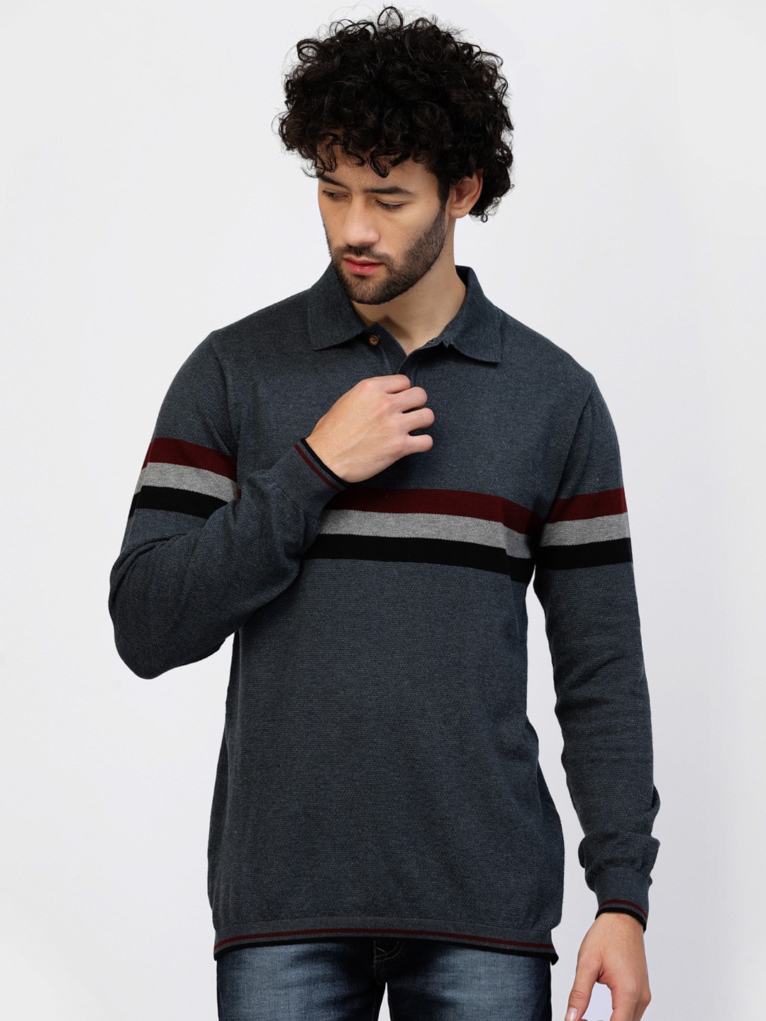 

Kalt Polo Collar Long Sleeves T-shirt, Blue