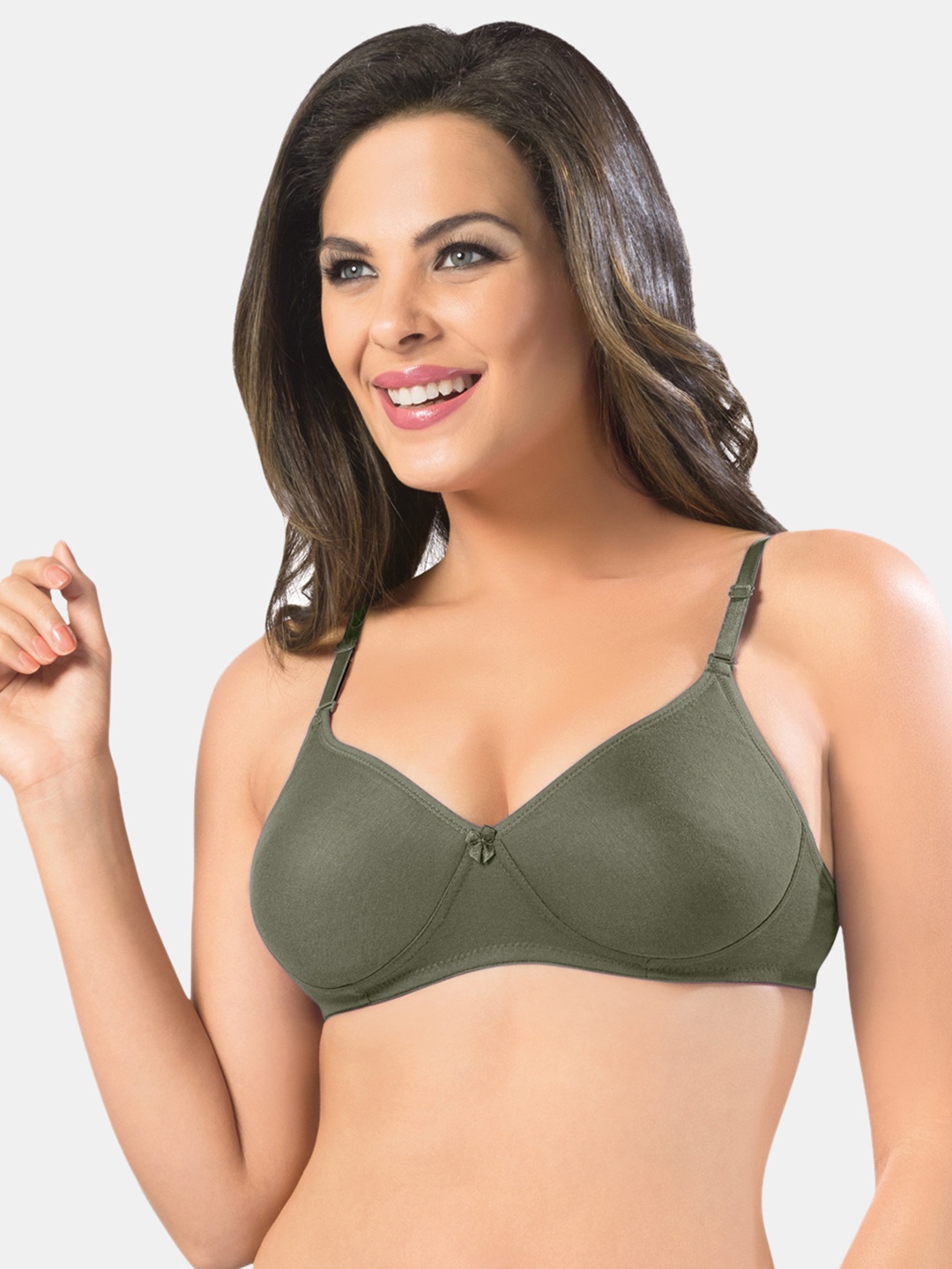 

Sonari Medium Coverage All Day Comfort Non Padded Seamless T-shirt Bra, Olive