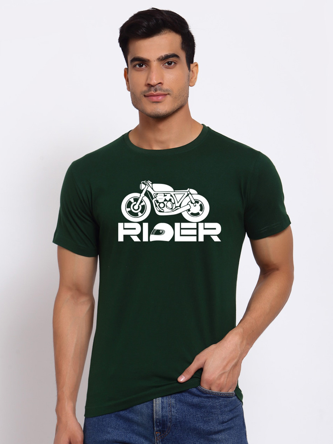 

FERANOID Typography Printed Bio Finish CottonT-shirt, Green