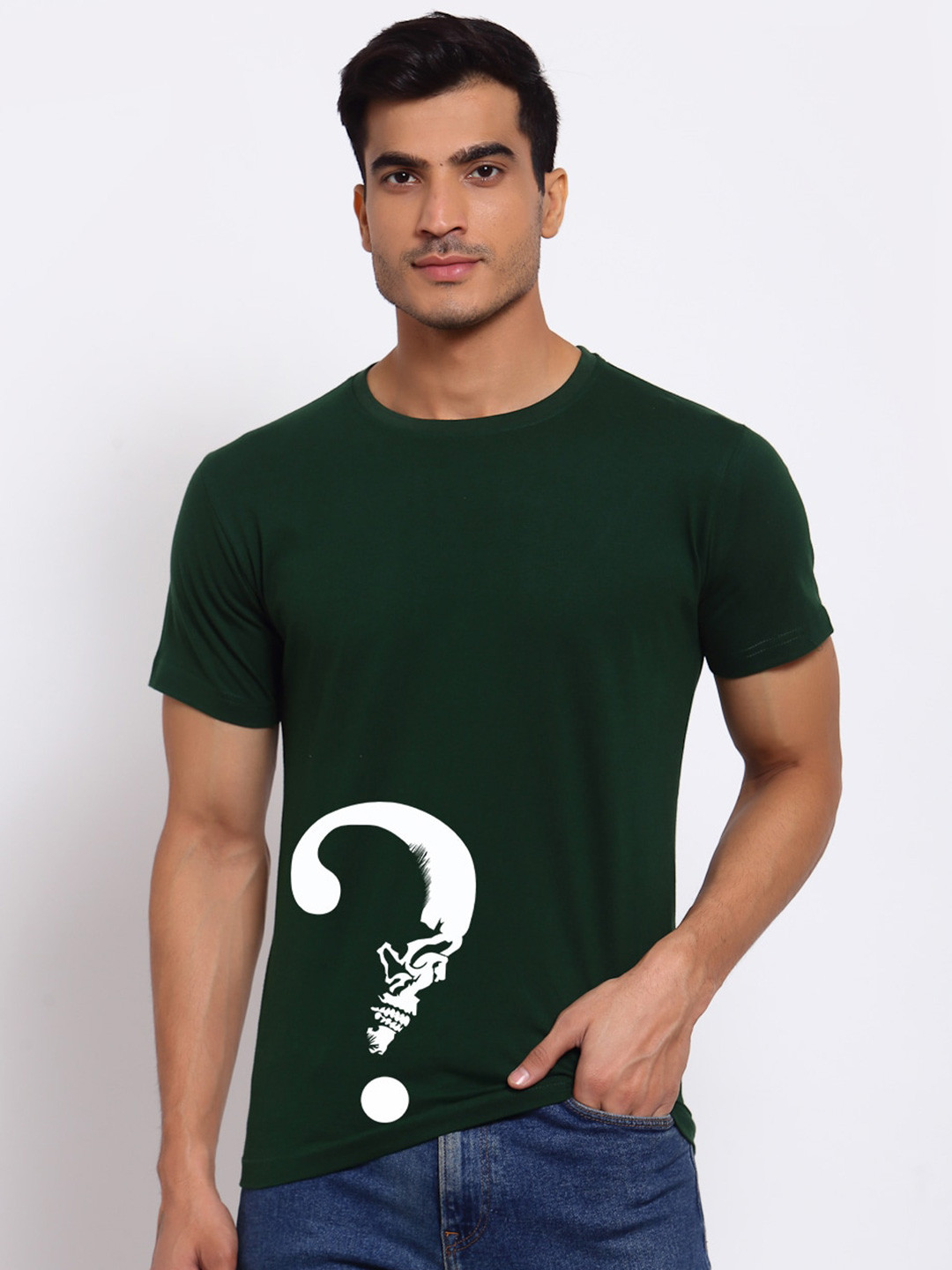 

FERANOID Graphic Printed Cotton Bio Finish T-shirt, Green