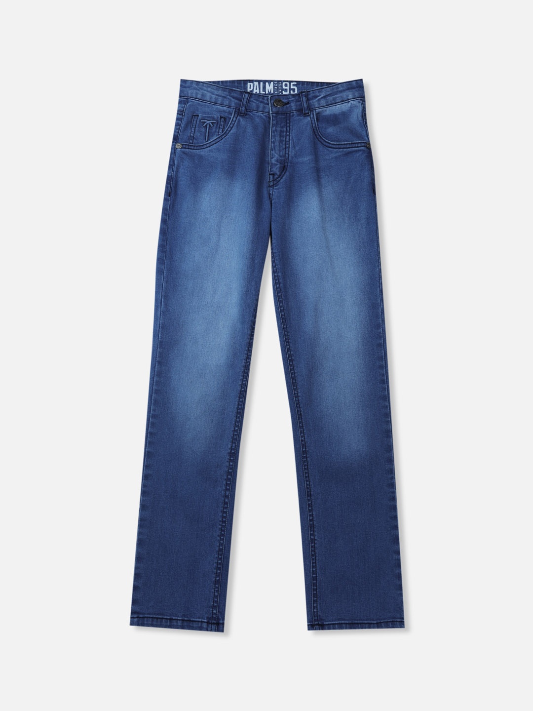 

Palm Tree Boys Mid-Rise Light Fade Clean Look Jeans, Blue