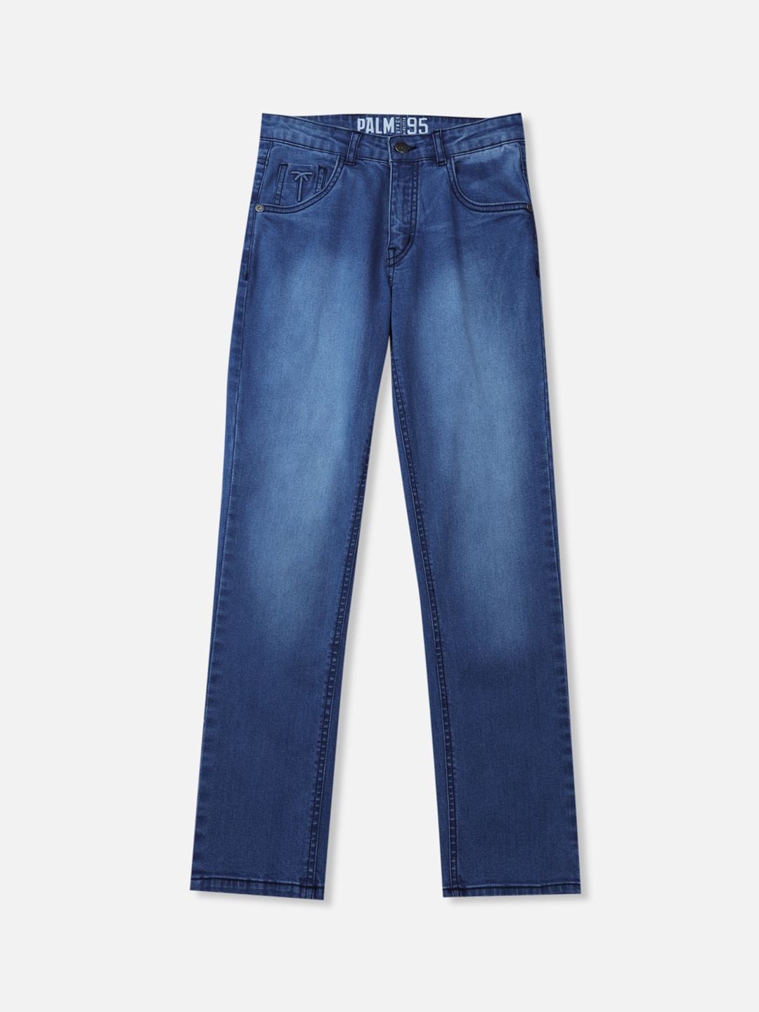 

Palm Tree Boys Mid-Rise Light Fade Clean Look Jeans, Blue