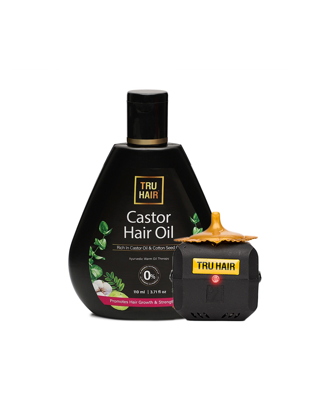 

TRU HAIR Castor Hair Oil with Free Heater - 110ml, Black