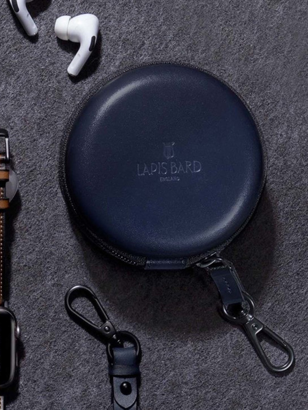 

Lapis Bard Navy Ducorium Leather Cable Organiser, Navy blue