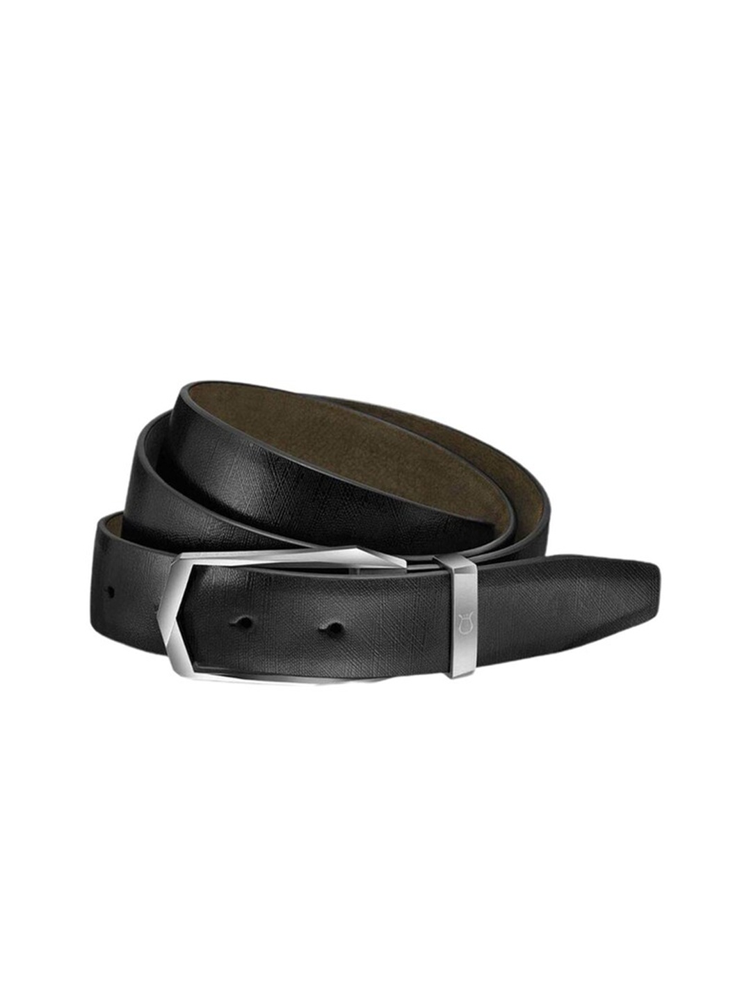 

Lapis Bard Men Textured Formal Leather Belt, Black