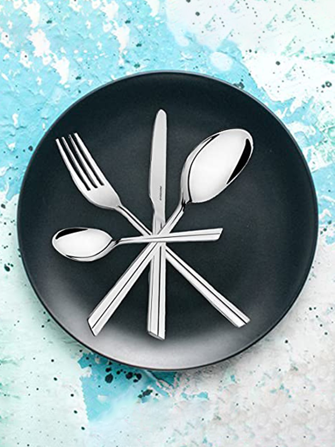 

FNS Nile Set of 24 Stainless Steel Cutlery Set with Stand, Silver