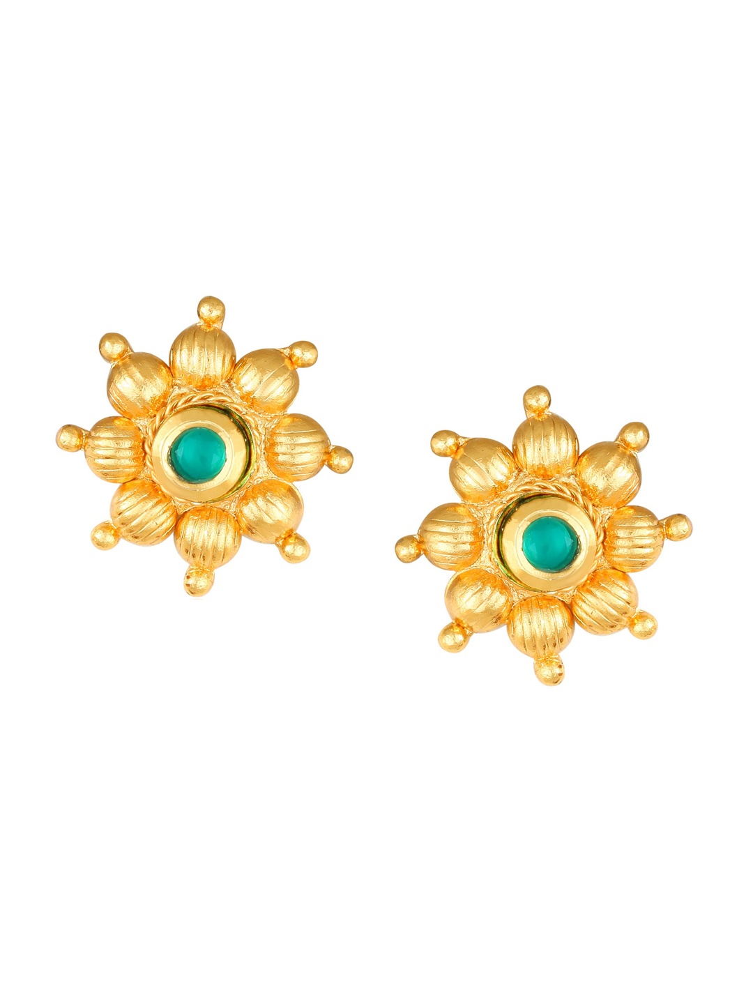 

Vighnaharta Gold-Plated Oval Studs Earrings