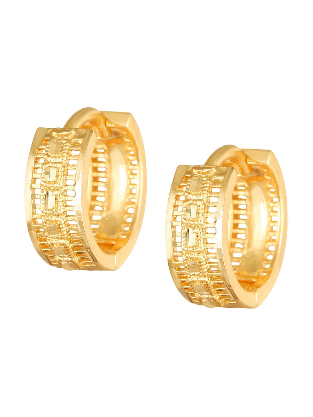 

Vighnaharta Gold-Plated Oval Hoop Earrings