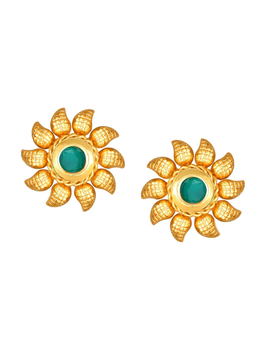

Vighnaharta Gold-Plated Oval Studs Earrings