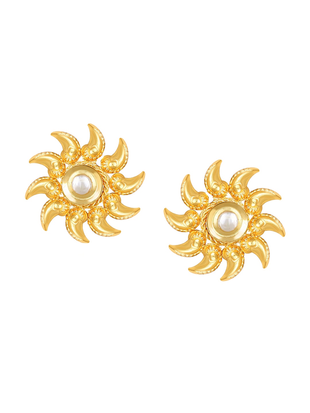 

Vighnaharta Gold-Plated Oval Studs Earrings