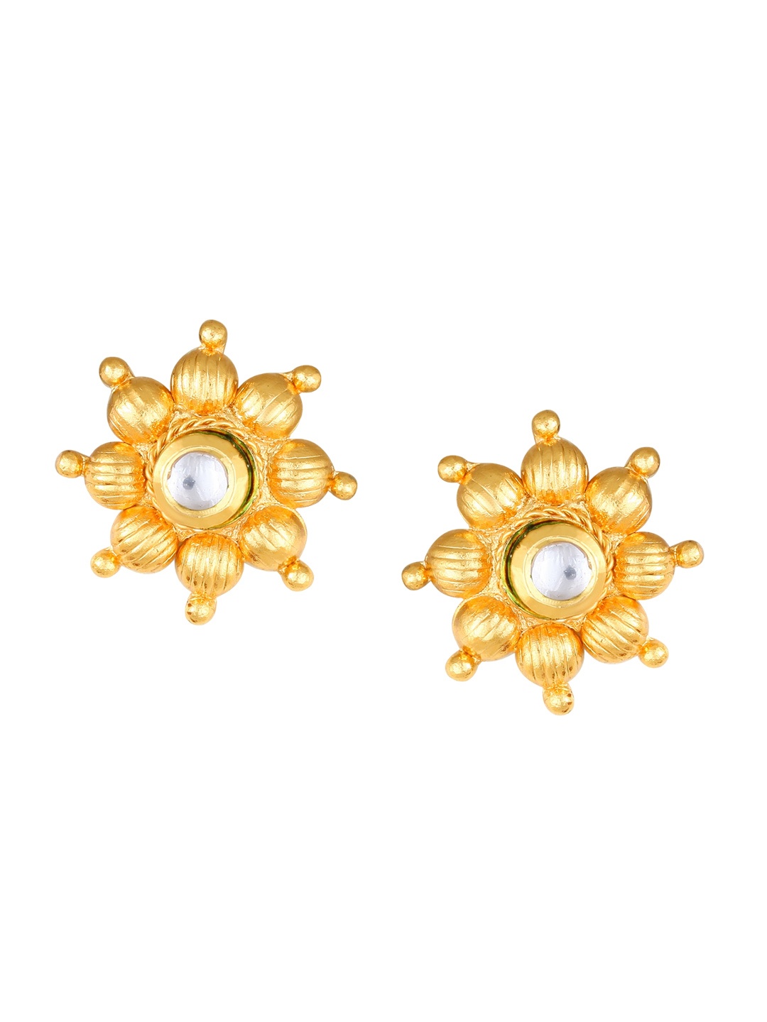 

Vighnaharta Gold-Plated Oval Studs Earrings