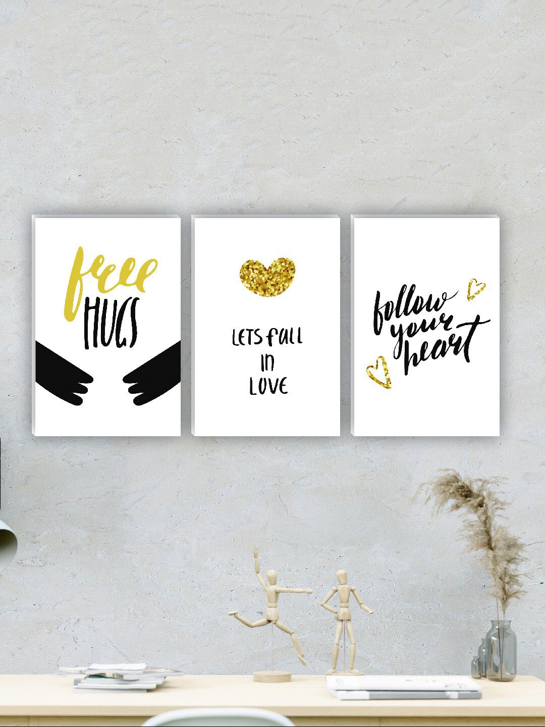 

SAF White & Black 3 Pieces Digital Painting Wall Art