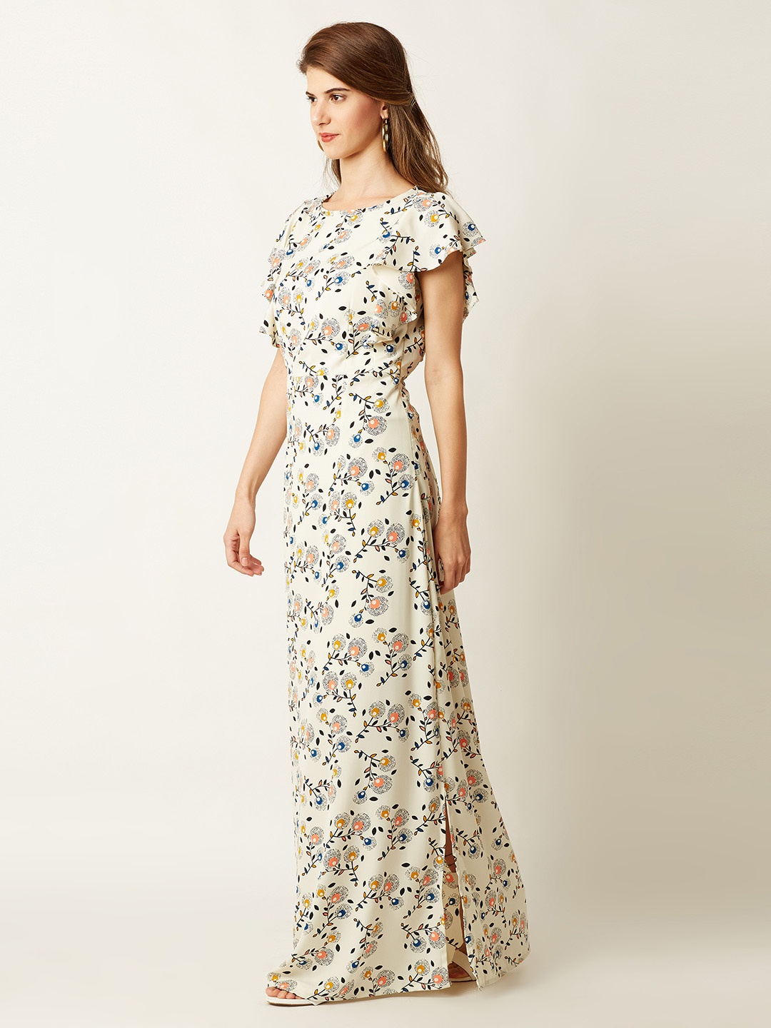 

Miss Chase Women Off-White Printed A-Line Dress