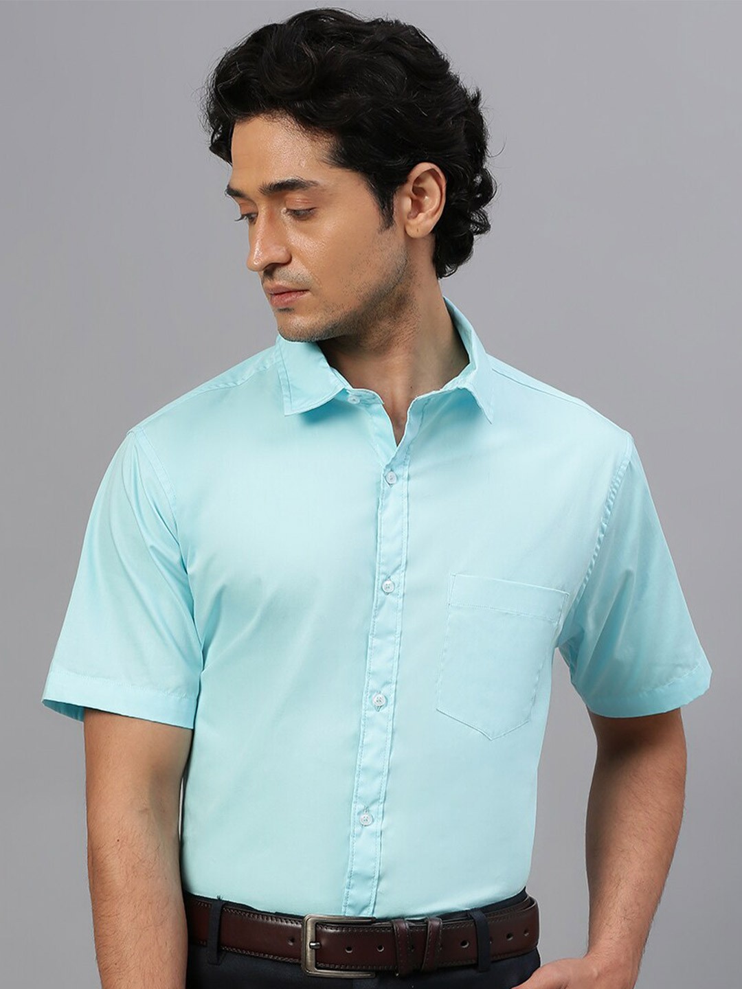 

FTX Standard Spread Collar Pure Cotton Formal Shirt, Blue