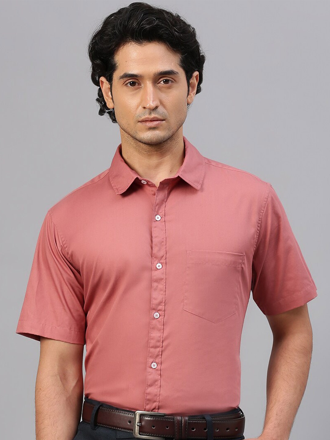 

FTX Standard Spread Collar Pure Cotton Formal Shirt, Rust