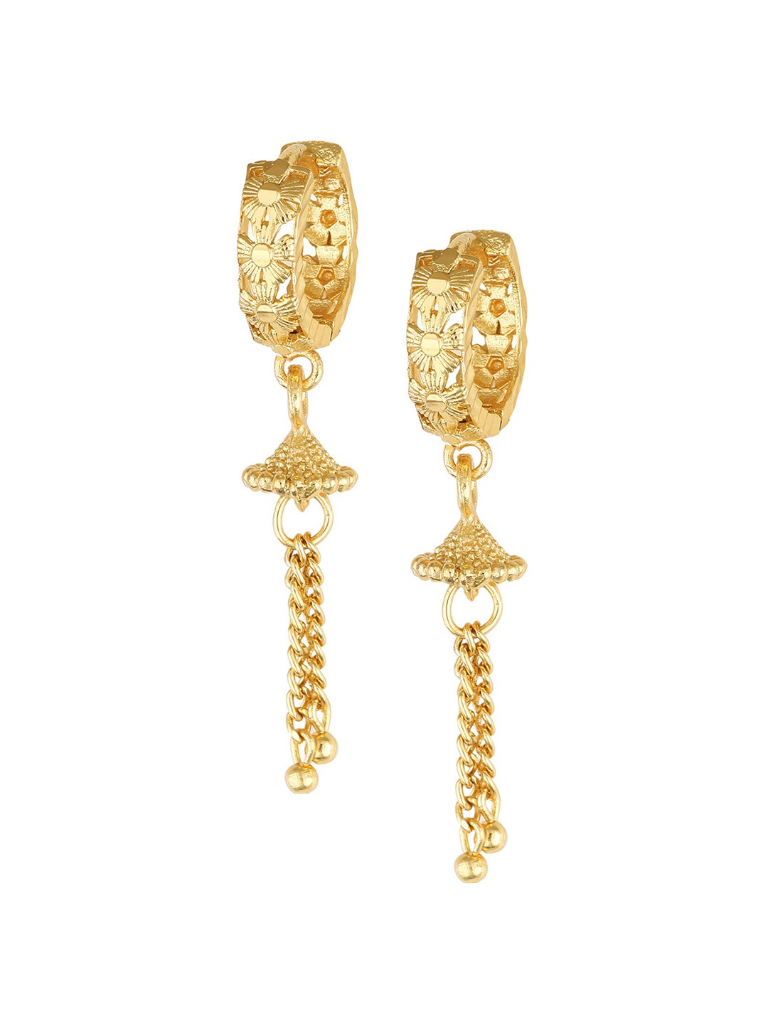 

Vighnaharta Gold-Plated Contemporary Drop Earrings