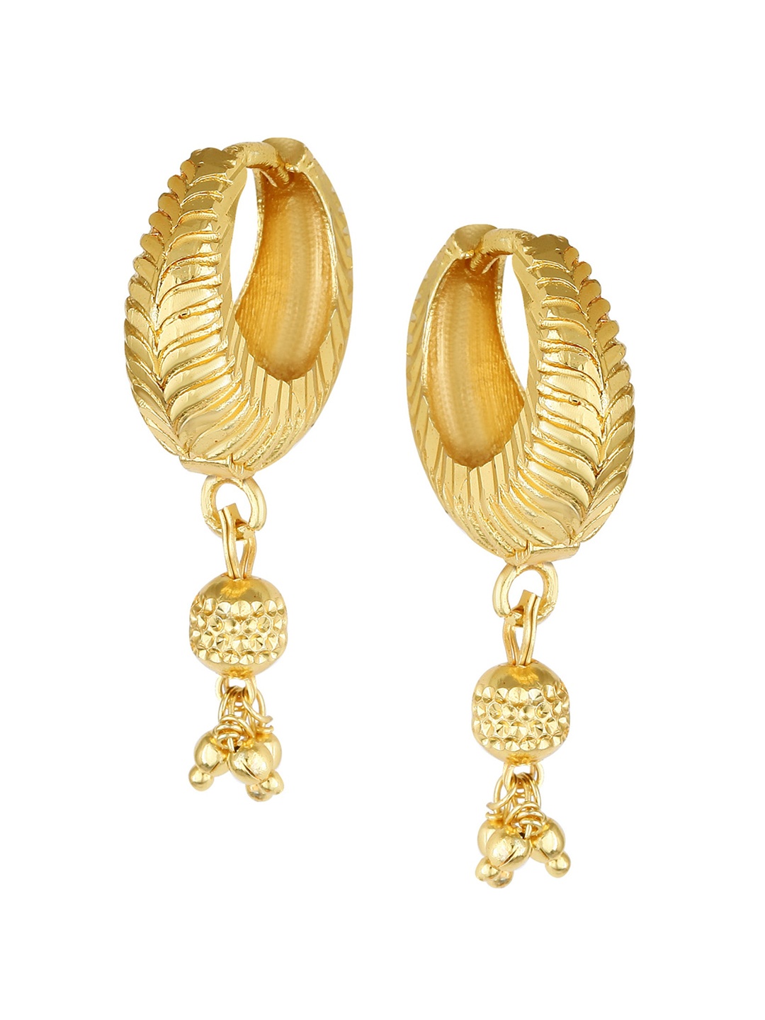

Vighnaharta Gold-Plated Floral Hoop Earrings