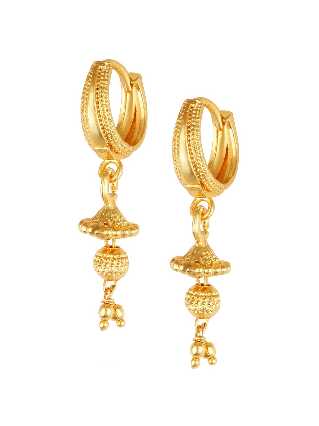 

Vighnaharta Gold-Plated Floral Drop Earrings