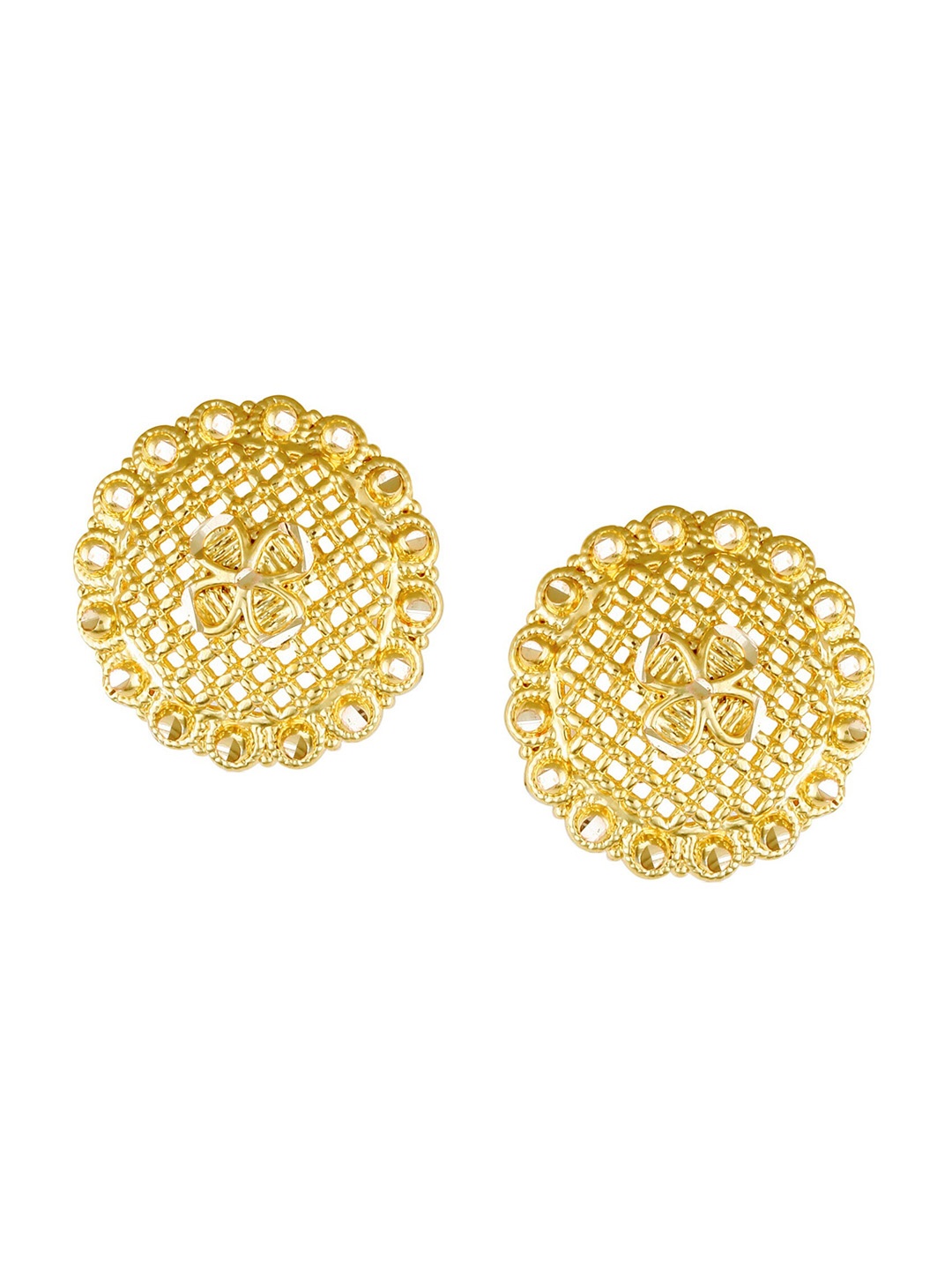 

Vighnaharta Gold-Plated Floral Studs Earrings