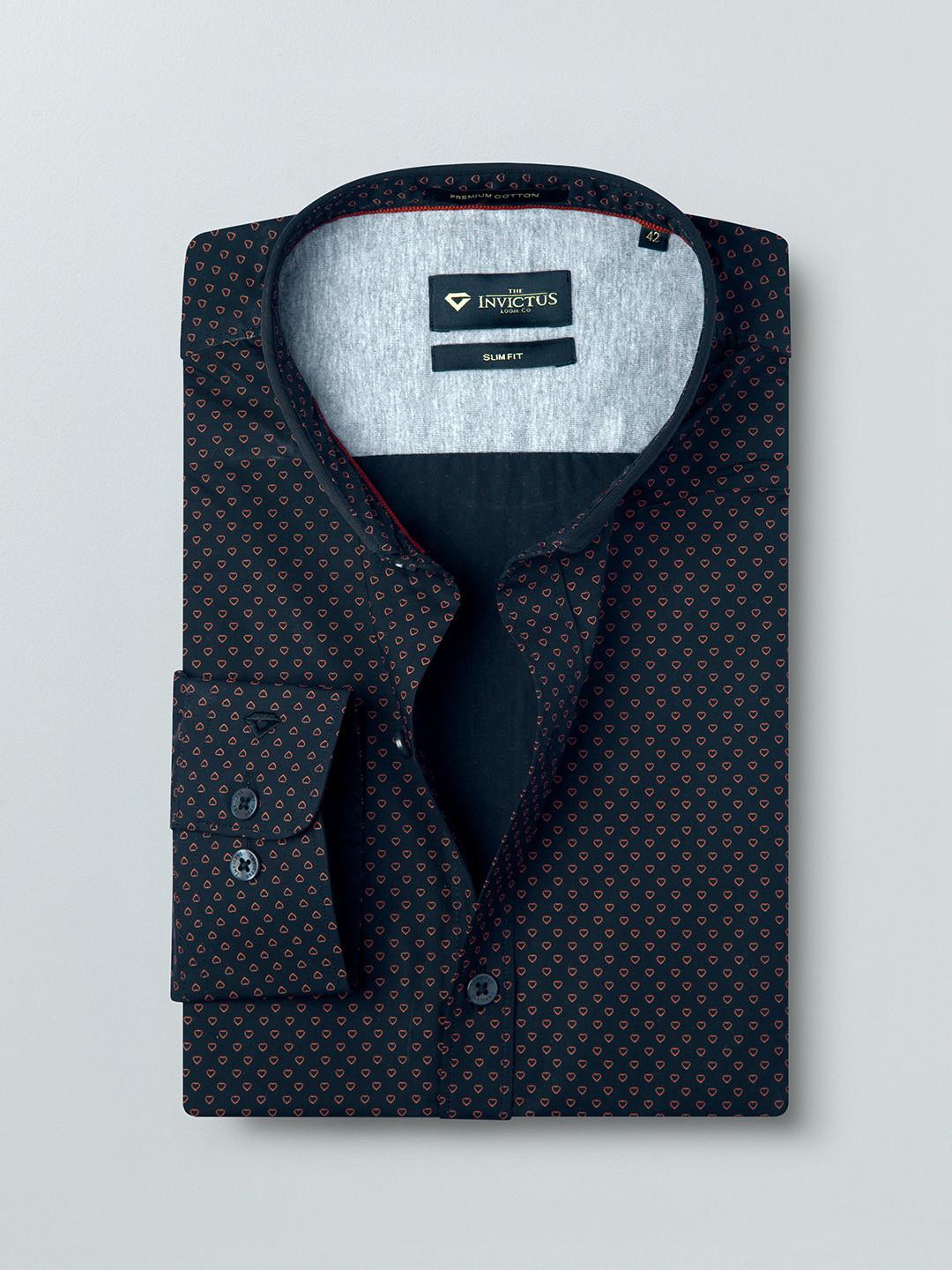 

INVICTUS Men Black Slim Fit Printed Semiformal Shirt
